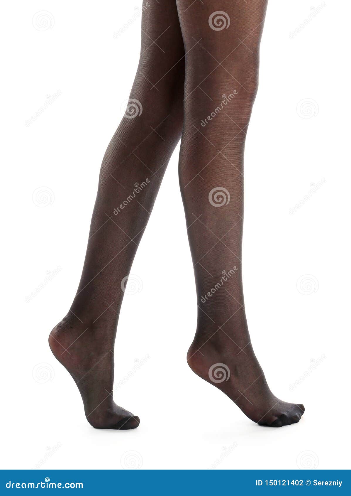 Legs of Beautiful Young Woman in Tights on White Background Stock Photo ...