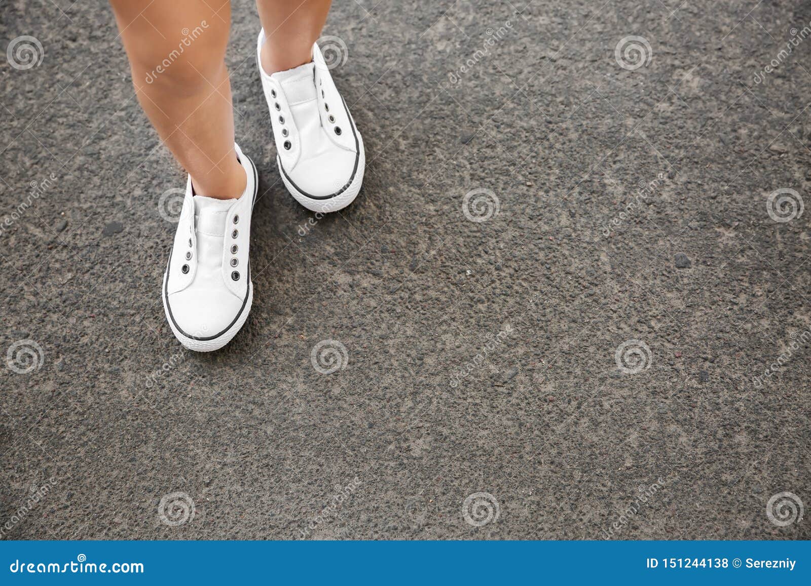 Legs of Girl Wearing Casual Shoes Outdoors Stock Photo - Image of pair ...