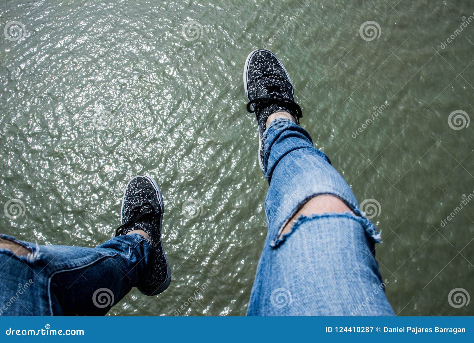 legs over water
