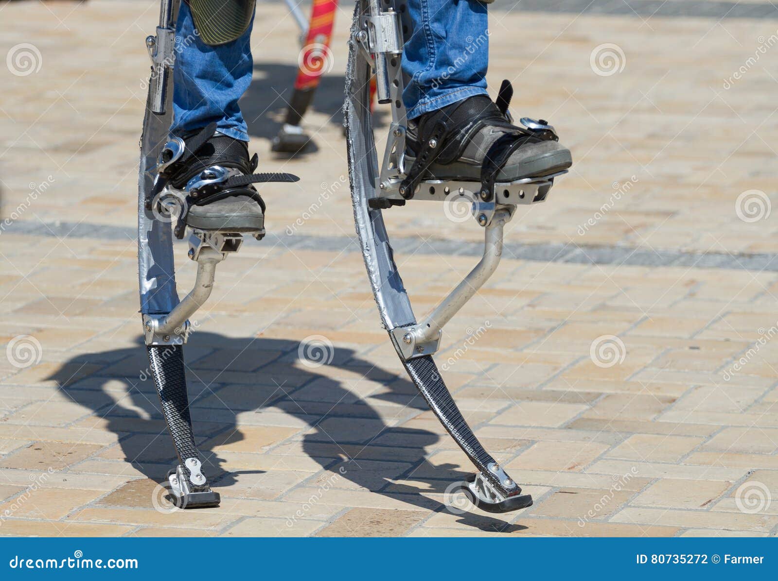 Legs for jumping stilts stock photo. Image of high, acrobatic 80735272