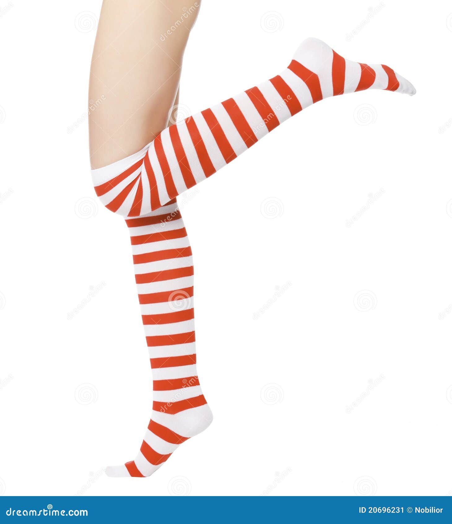 Legs in Red and White Socks Stock Image - Image of casual, female: 20696231