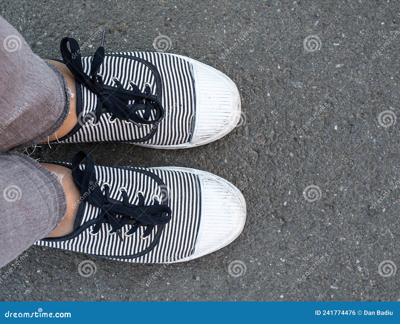 Legs with Sneakers Seen from Above. Stock Photo - Image of body, object ...