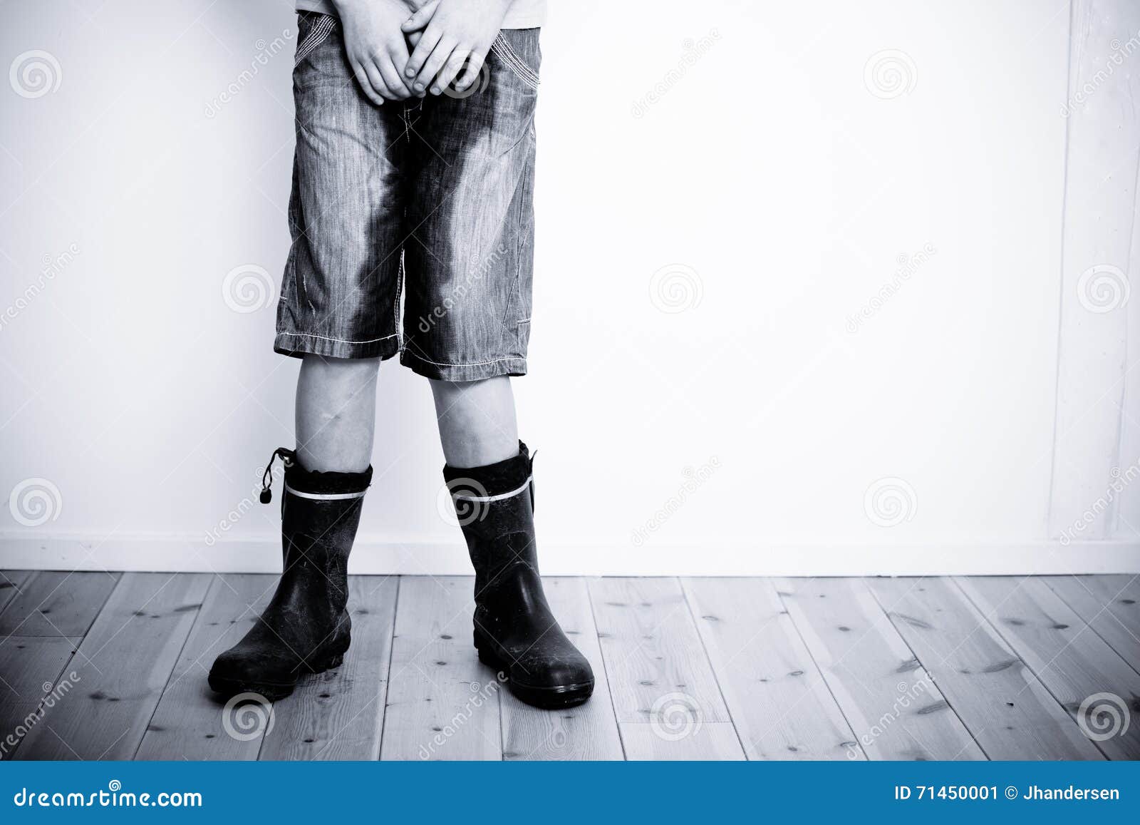 Legs of Teenager with Wet Pants and Boots Stock Image - Image of shame,  childhood: 71450001