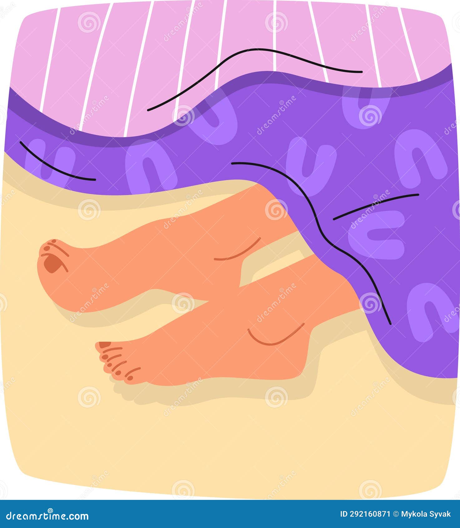 Legs Under Blanket stock illustration. Illustration of bedroom 292160871