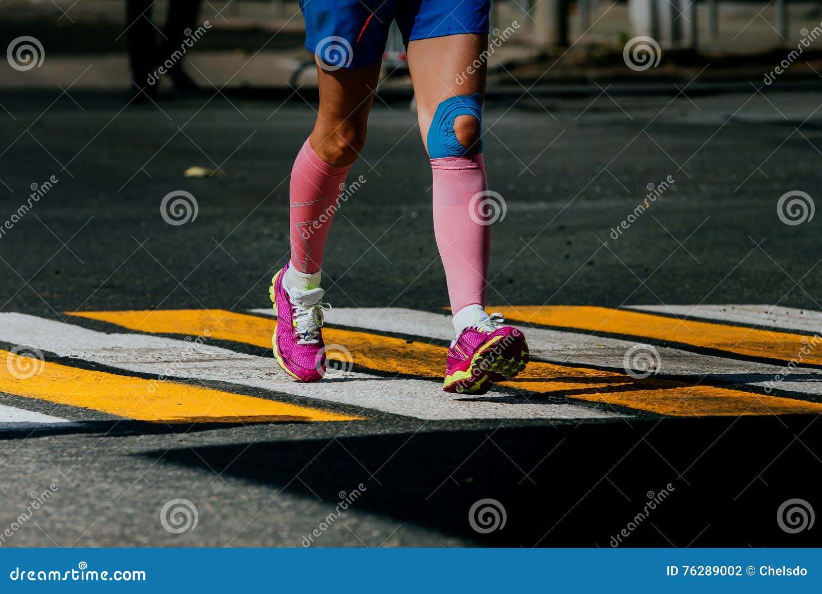 Legs Women Athletes in Compression Socks Stock Photo - Image of ...