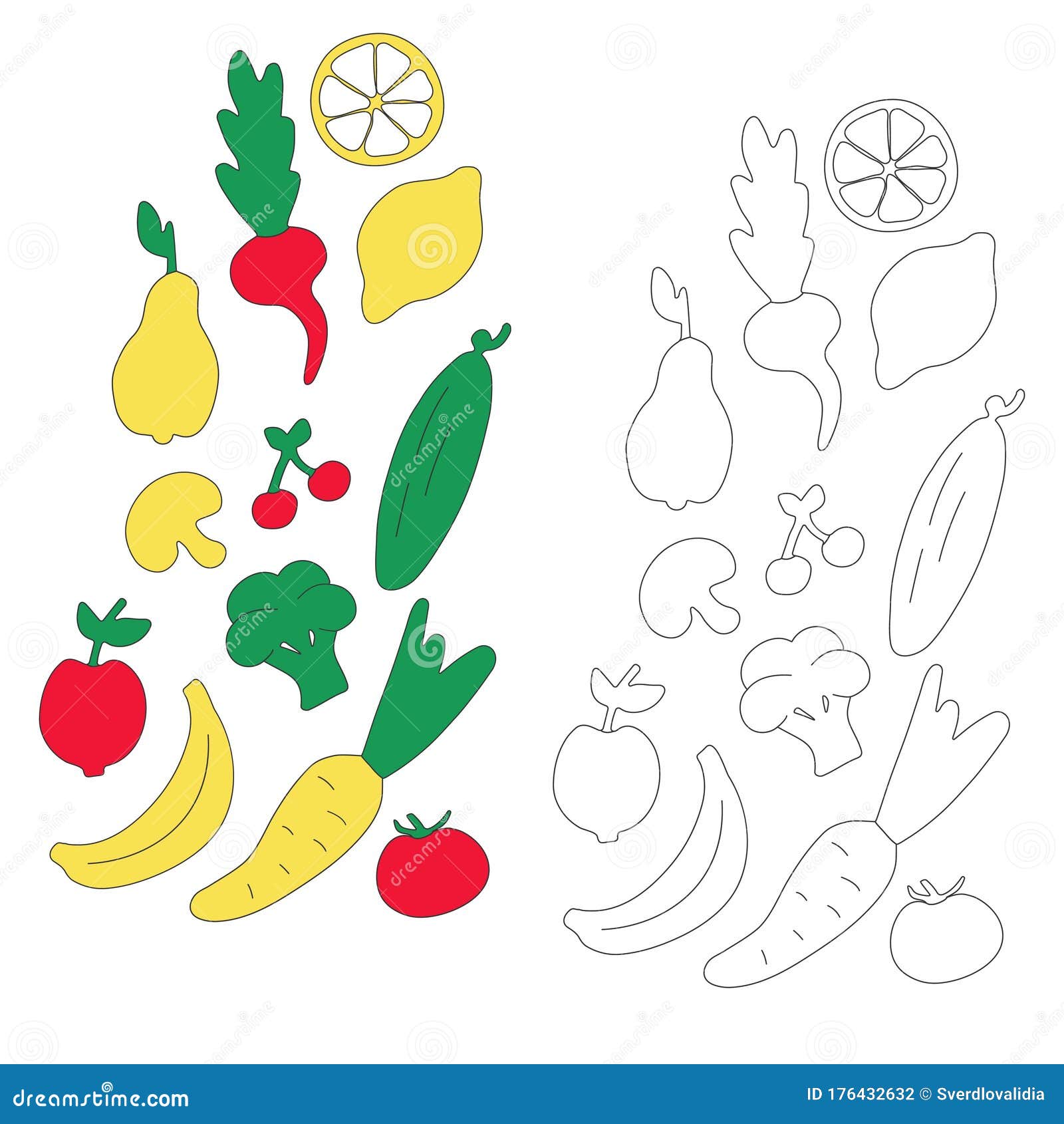 Frutas E Legumes Pintados Conjunto De Objetos Desenho De Criança Desenho De  Papel Trabalho De Arte Ilustração Chilros Desenho Ilustração Stock -  Ilustração de aprenda, lido: 207170623