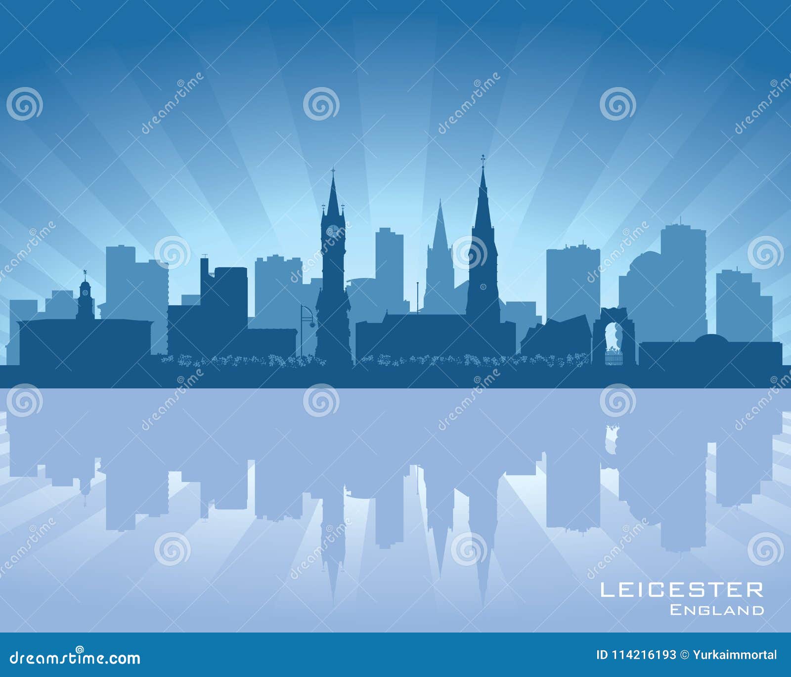 leicester england skyline city silhouette