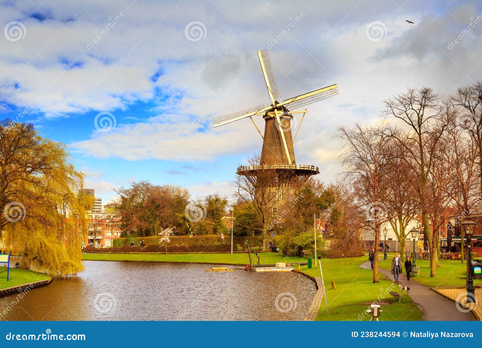 Windmill De Valk In Leiden The Netherlands Editorial Stock Image Image Of Historical 
