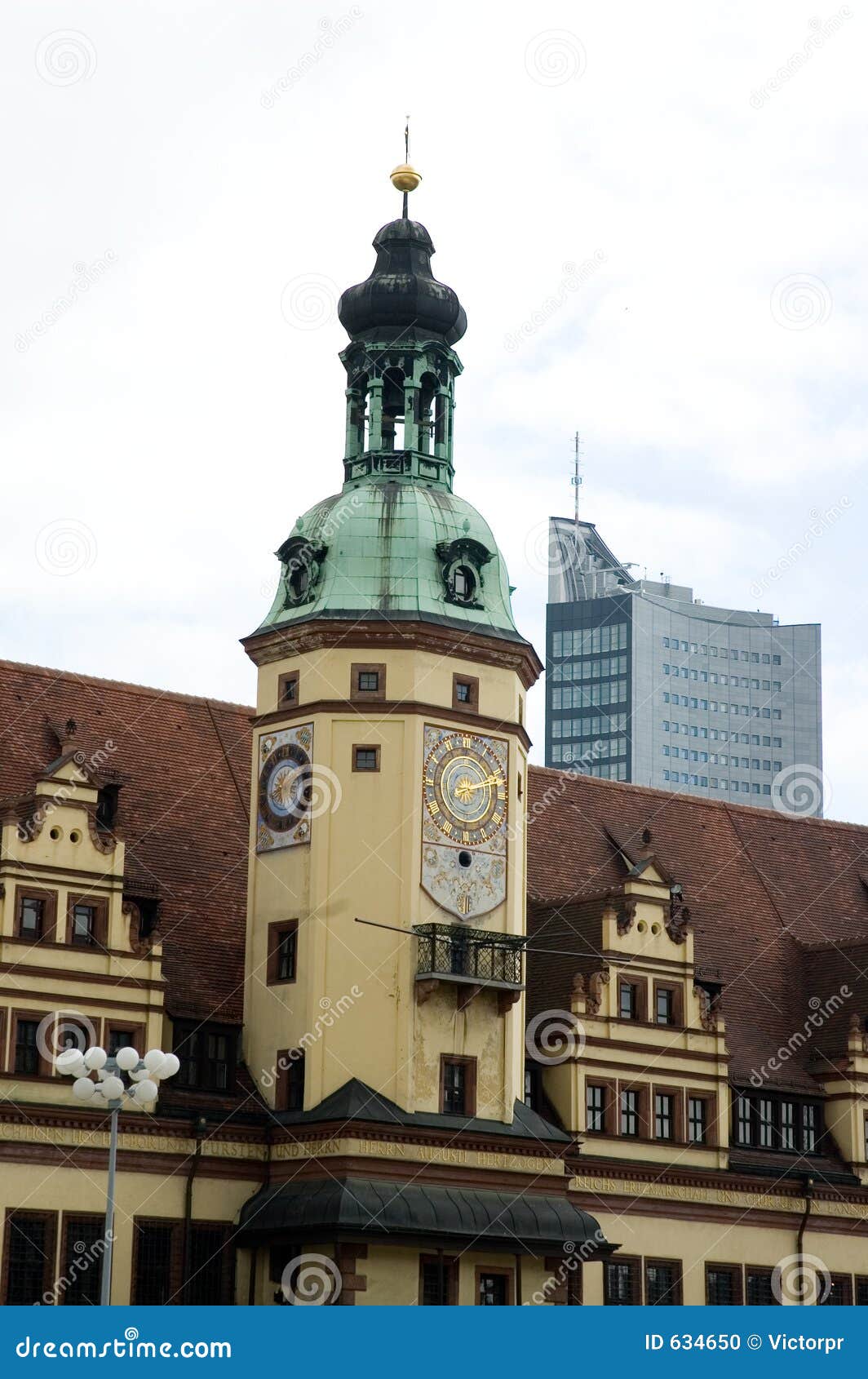 Church on main square in Leipzig, Germany