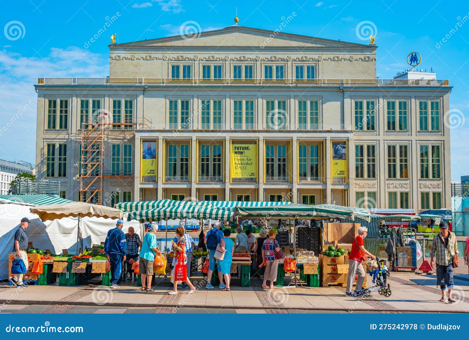 Leipzig, Germany, August 9, 2022 View of Opera of Leipzig, Germ