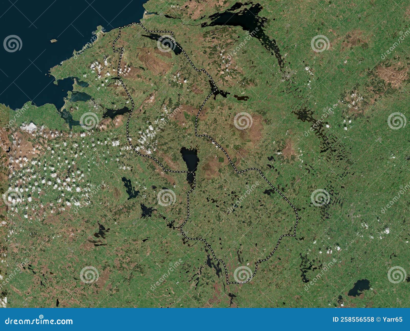 Leitrim, Ireland. Highres Satellite. No Legend Stock Illustration Illustration of