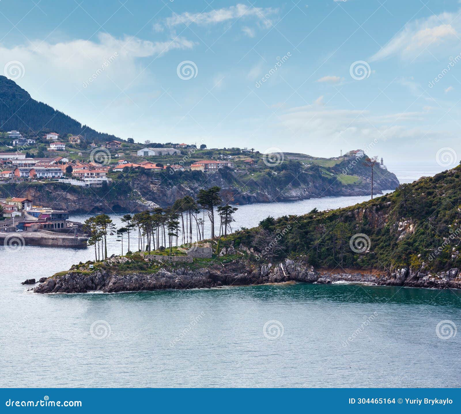 lekeitio town coasline, biscay, spain