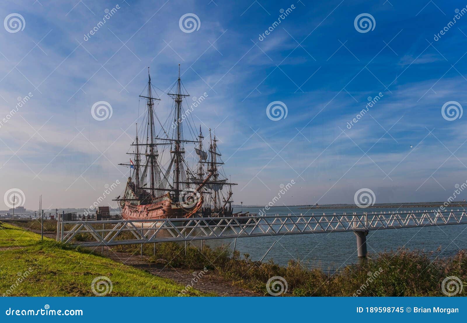 batavia 17th century ship at lelystad in hollandnetherlands