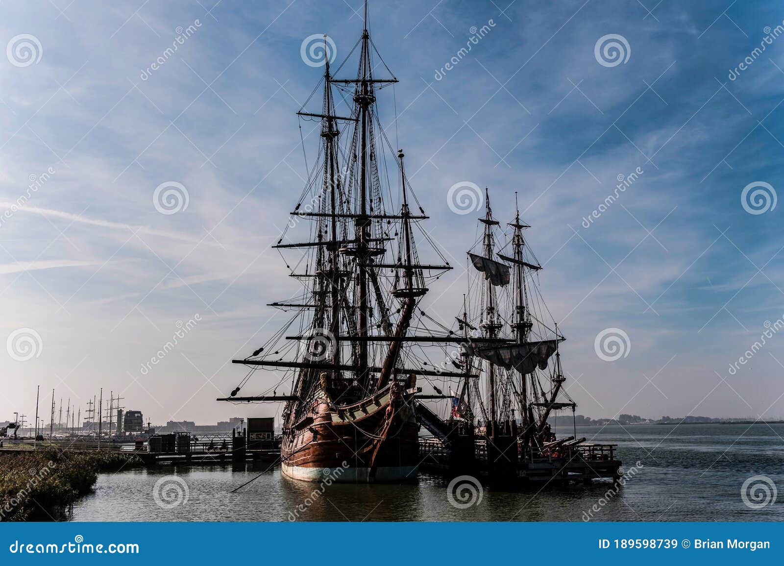 batavia 17th century ship at lelystad in hollandnetherlands