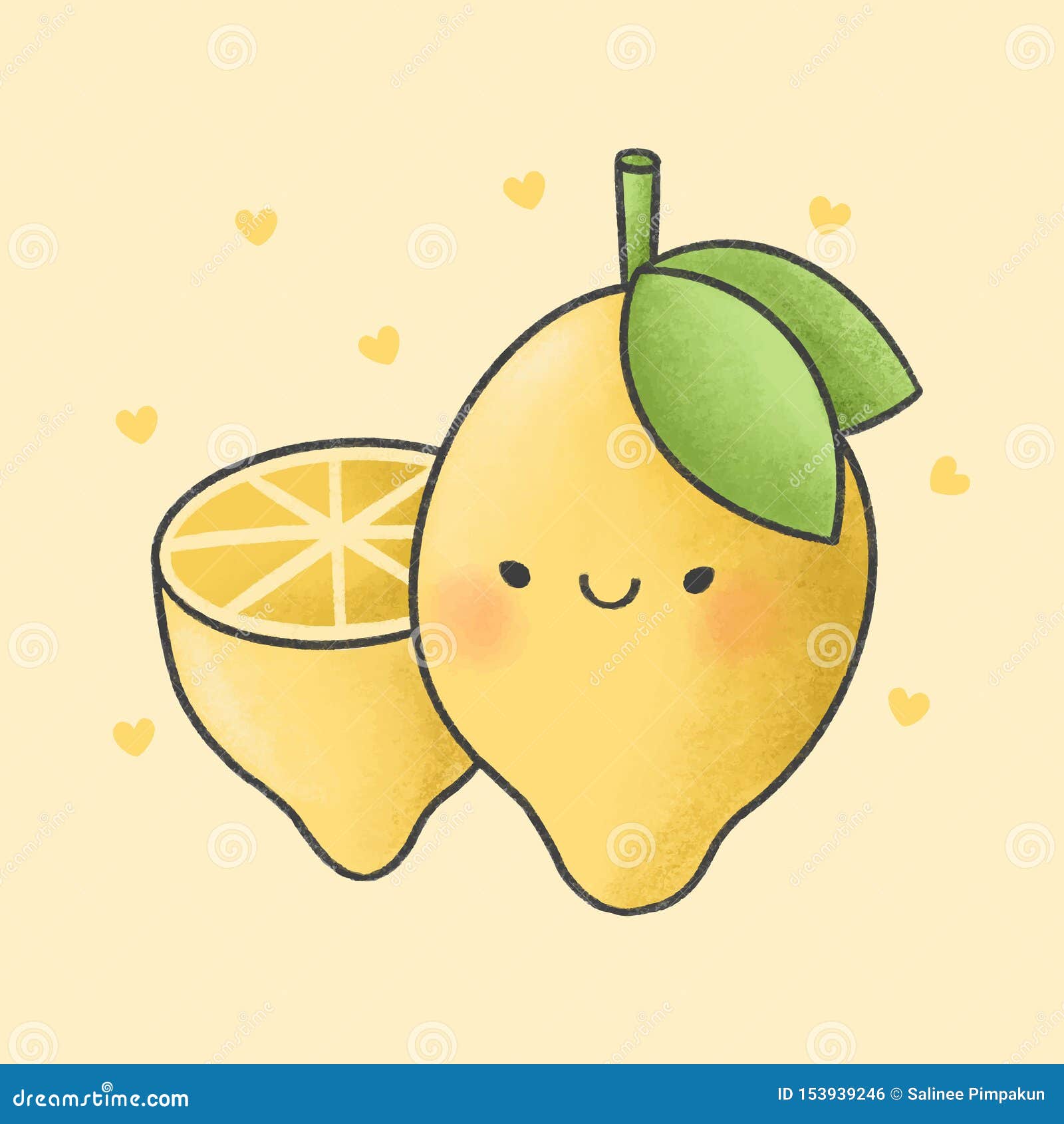 Lemon Cartoon Hand Drawn Style Stock Illustration - Illustration of fluffy,  doodle: 153939246