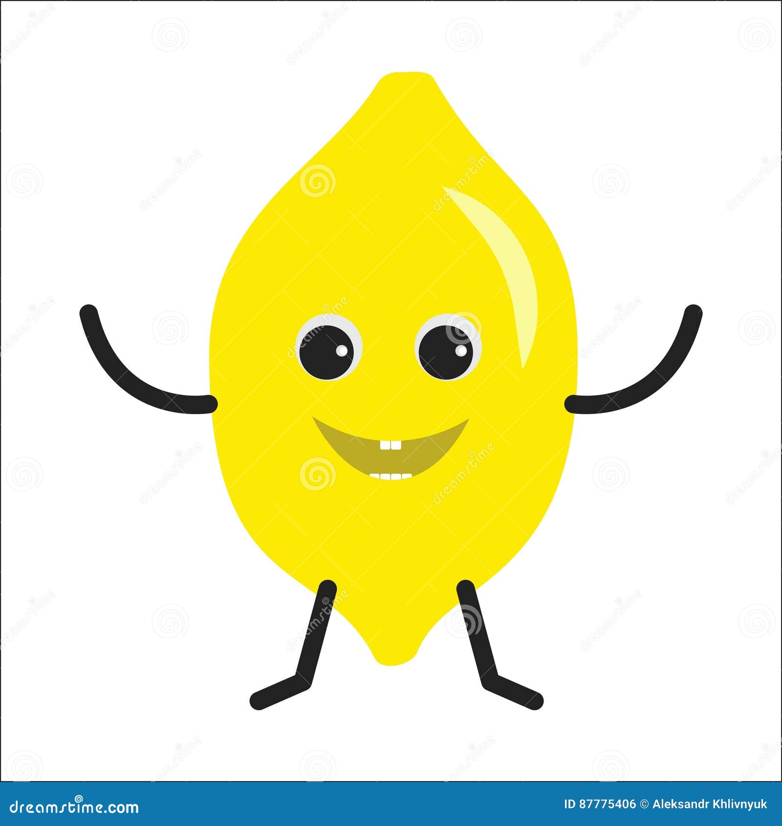 Lemon character icon stock illustration. Illustration of lemon - 87775406