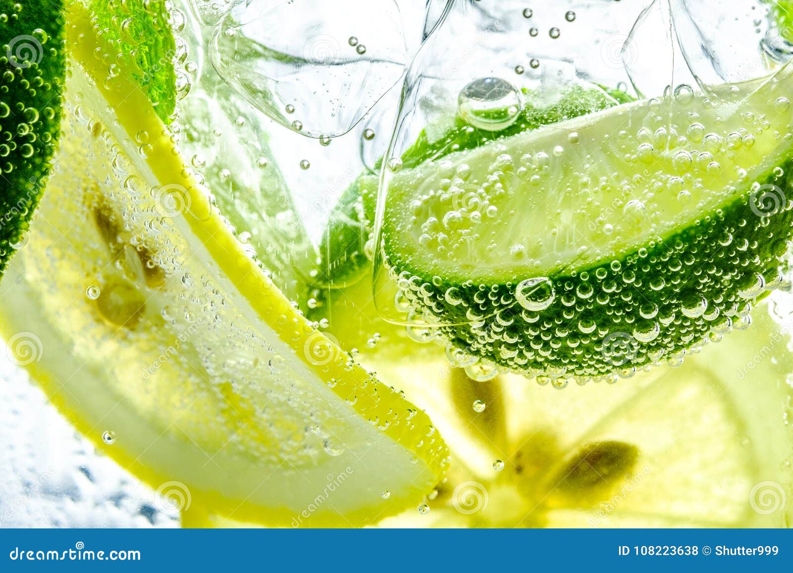 lemon drop in fizzy sparkling water, juice