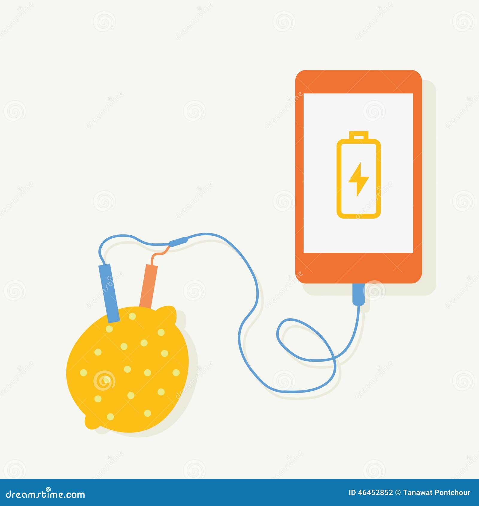 Electricity From Lemon Battery. Lemon Battery. Woman With Hobnail At