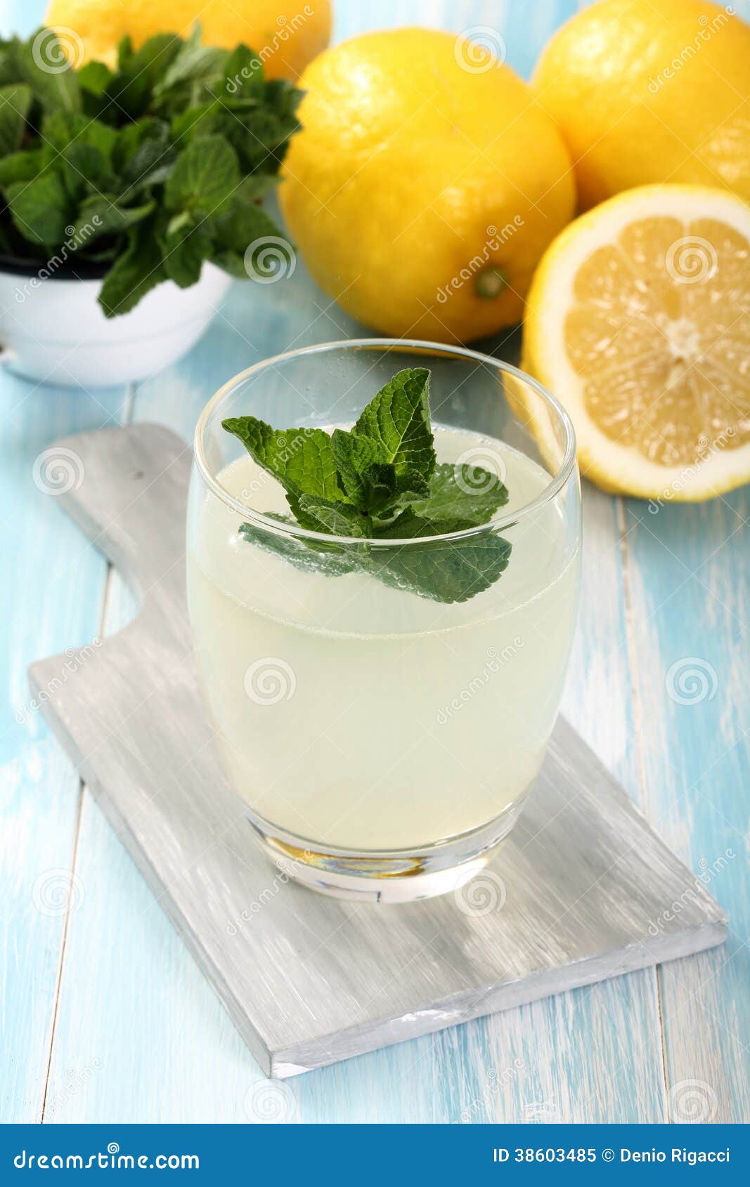 Lemon Fruit Cocktail in Glass Stock Image Image of lemon, mint 38603485