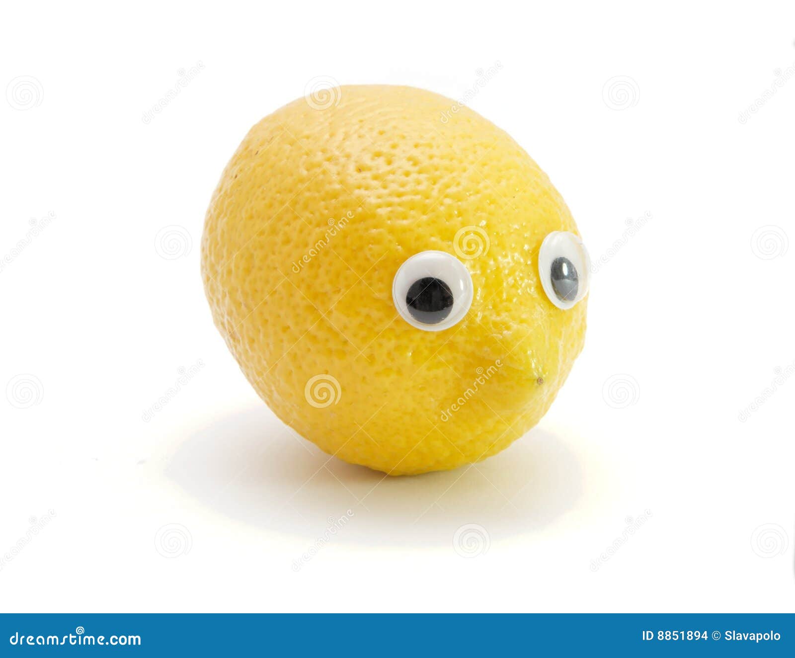 Lemon Fruit With Eyes On White Stock Photo Image of eyes, joke 8851894