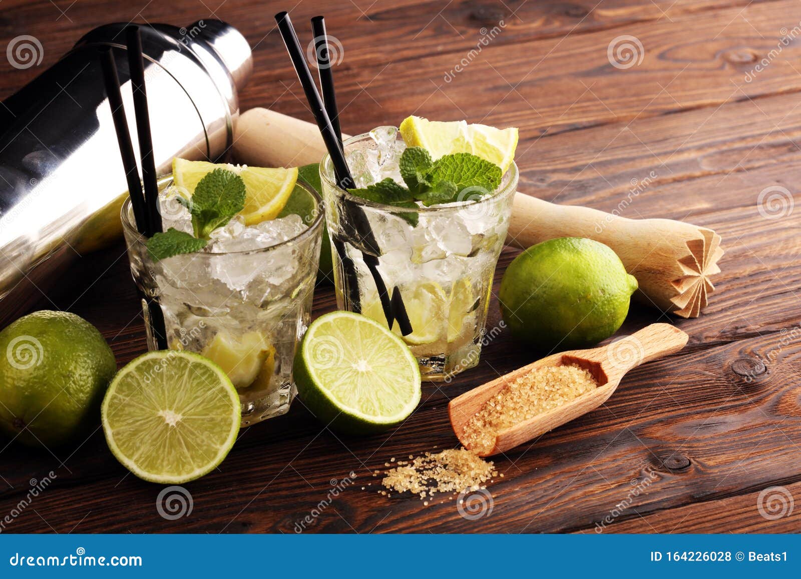 Lime Caipirinha, Classic Brazilian Alcoholic Cocktail With Cane Vodka