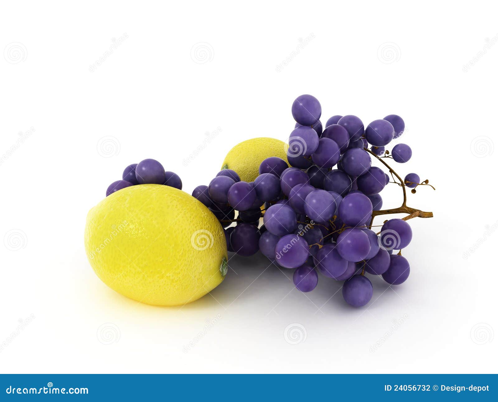 Lemon and grape stock illustration. Image of color, juicy 24056732