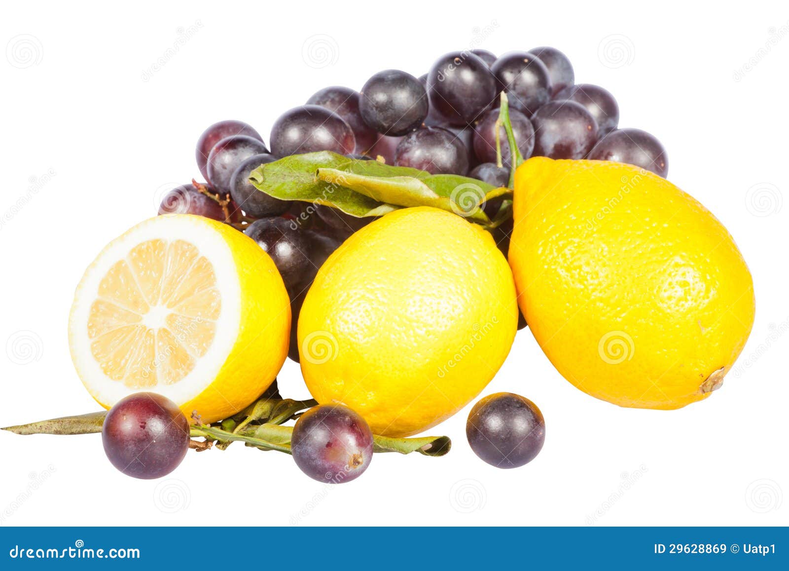 Lemon and grapes stock image. Image of eating, organic 29628869