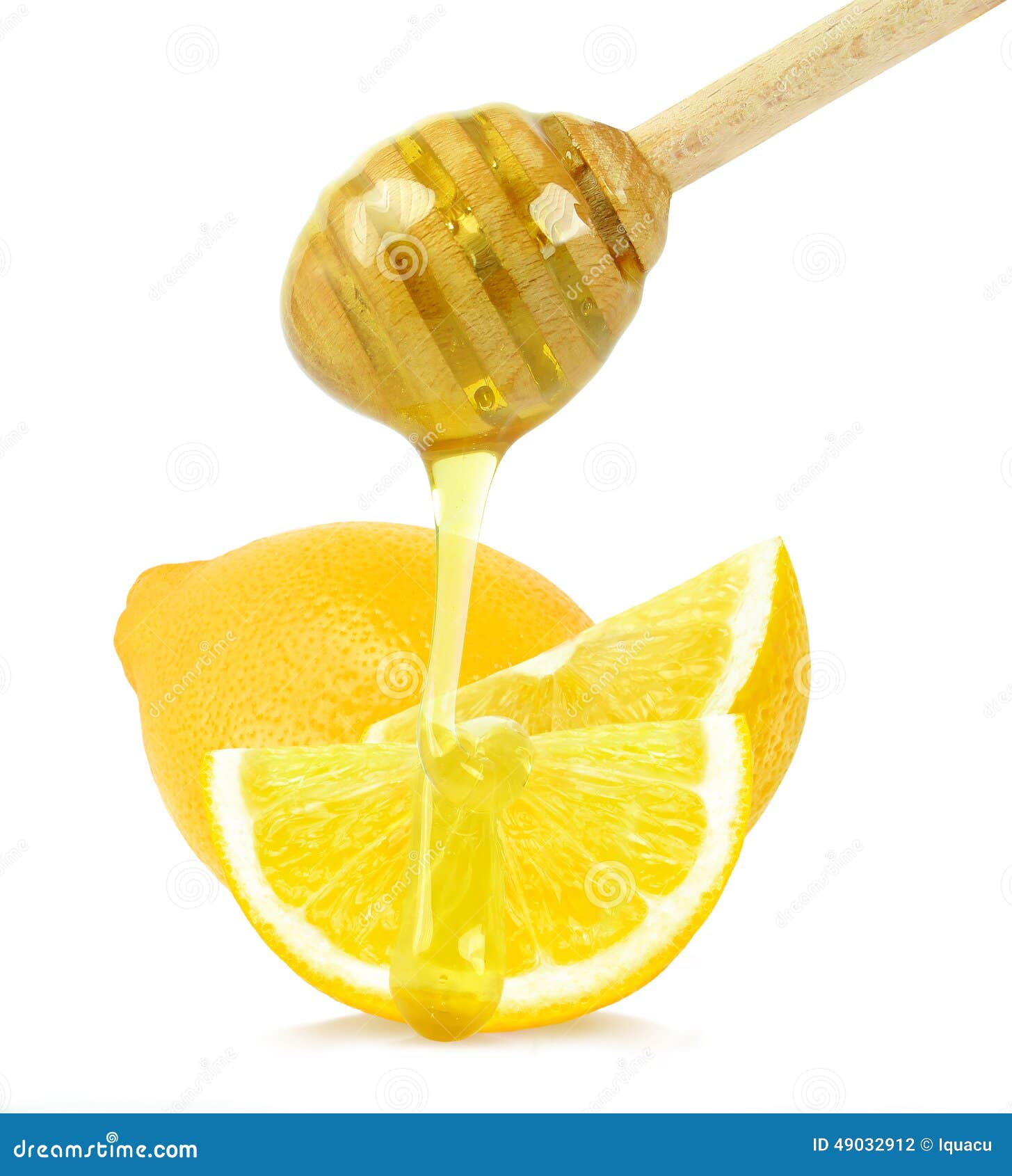 Lemon with honey stock photo. Image of natural, background 49032912
