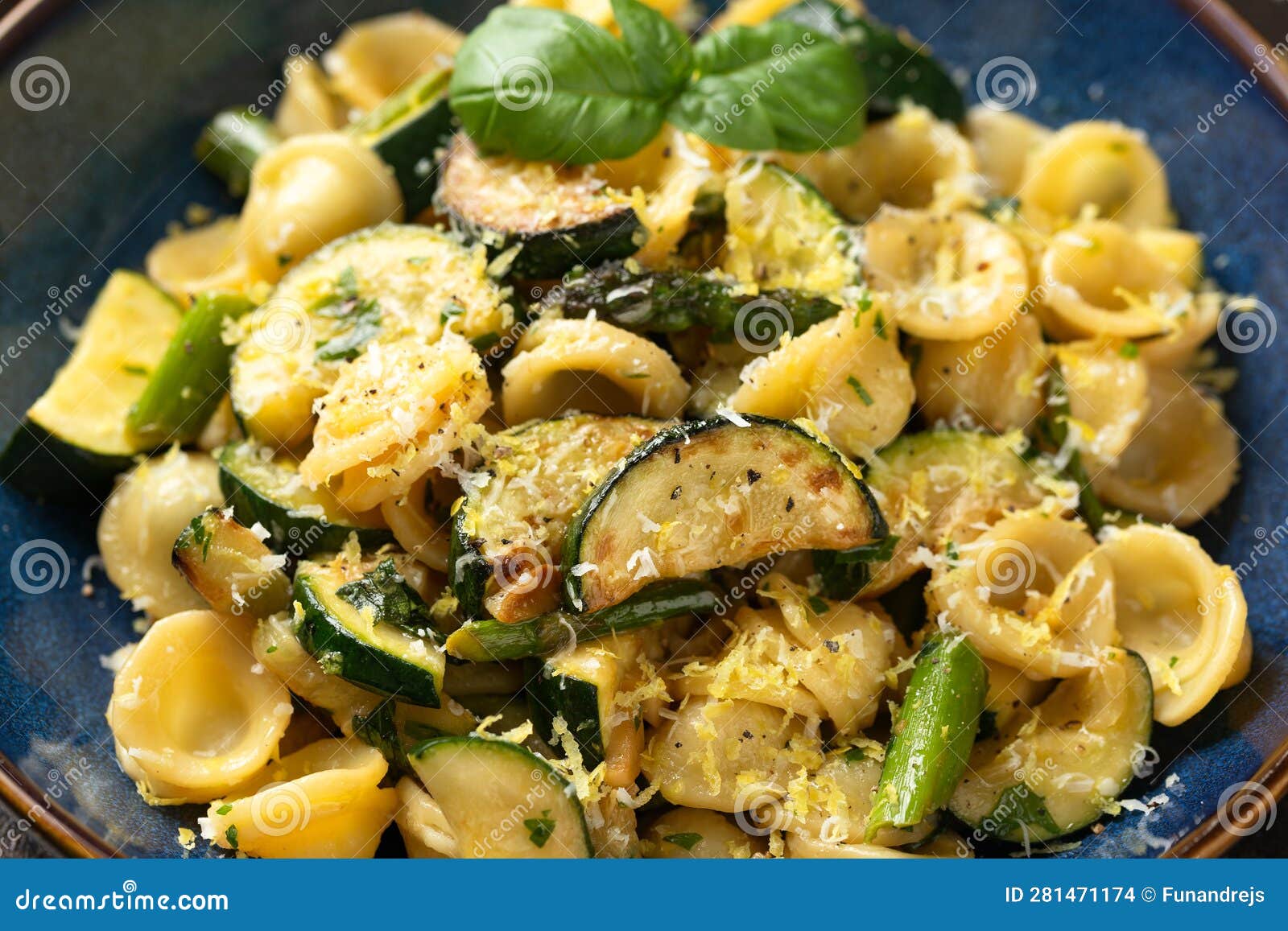 Lemon Infused Orecchiette Pasta with Courgette or Zucchini and
