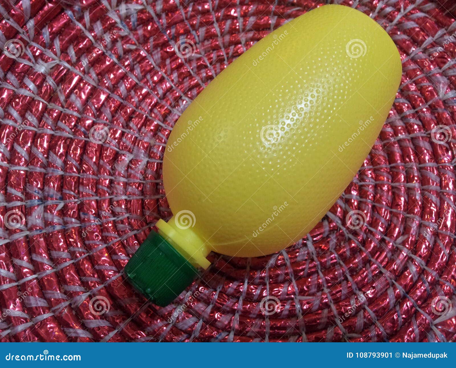 Lemon Juice Bottle with Green Cap Stock Image Image of bright, acid