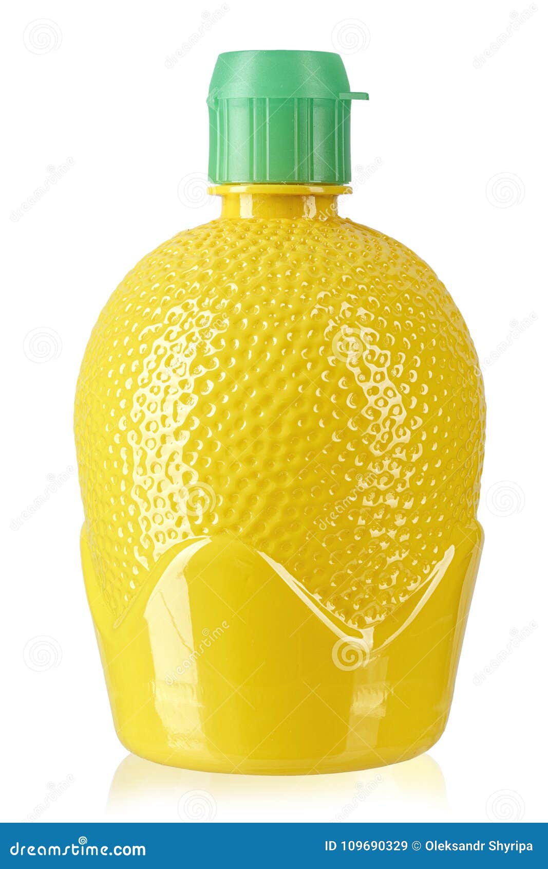 Lemon juice in a bottle stock image. Image of green 109690329