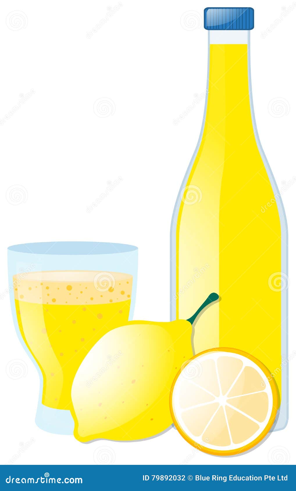 Lemon Juice in Glass and Bottle Stock Vector Illustration of lime