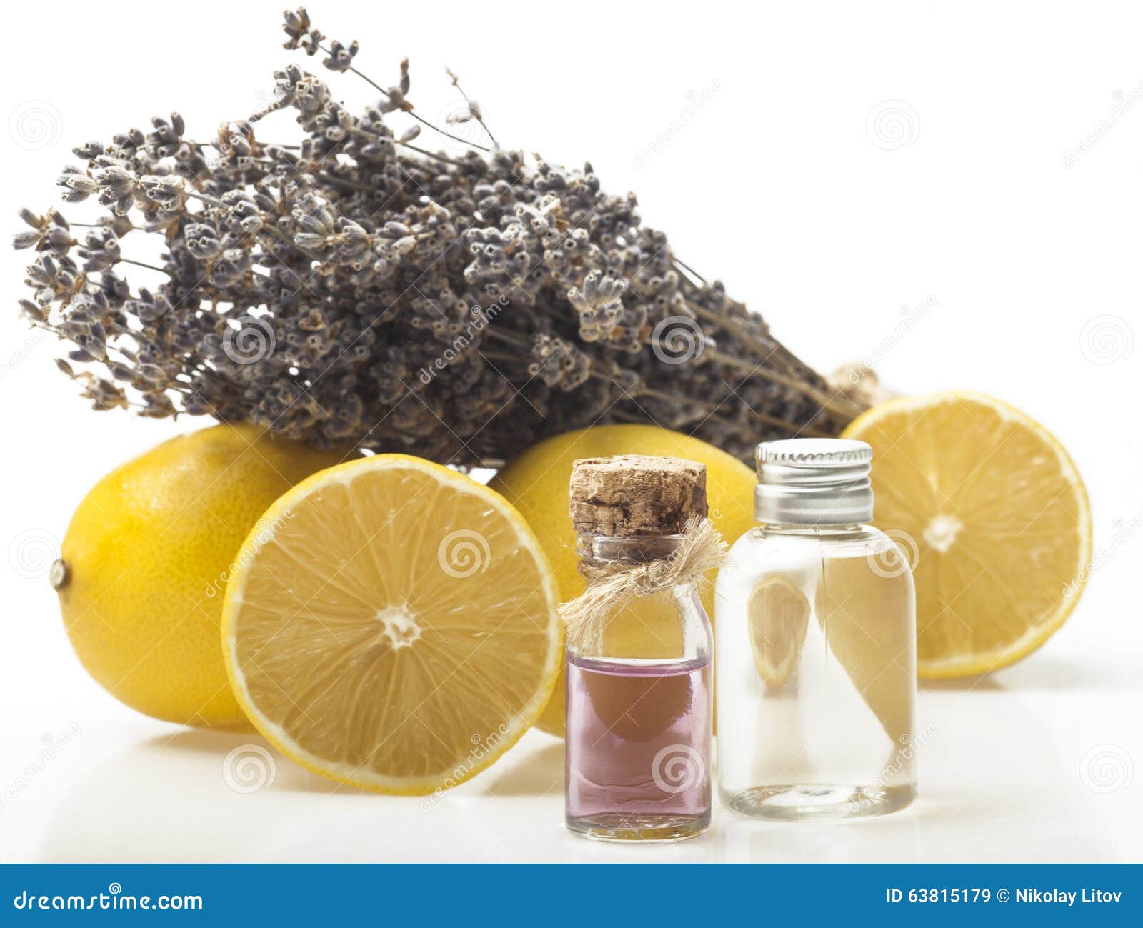Lemon And Lavender Essential Oil Stock Image Image of citrus, citron