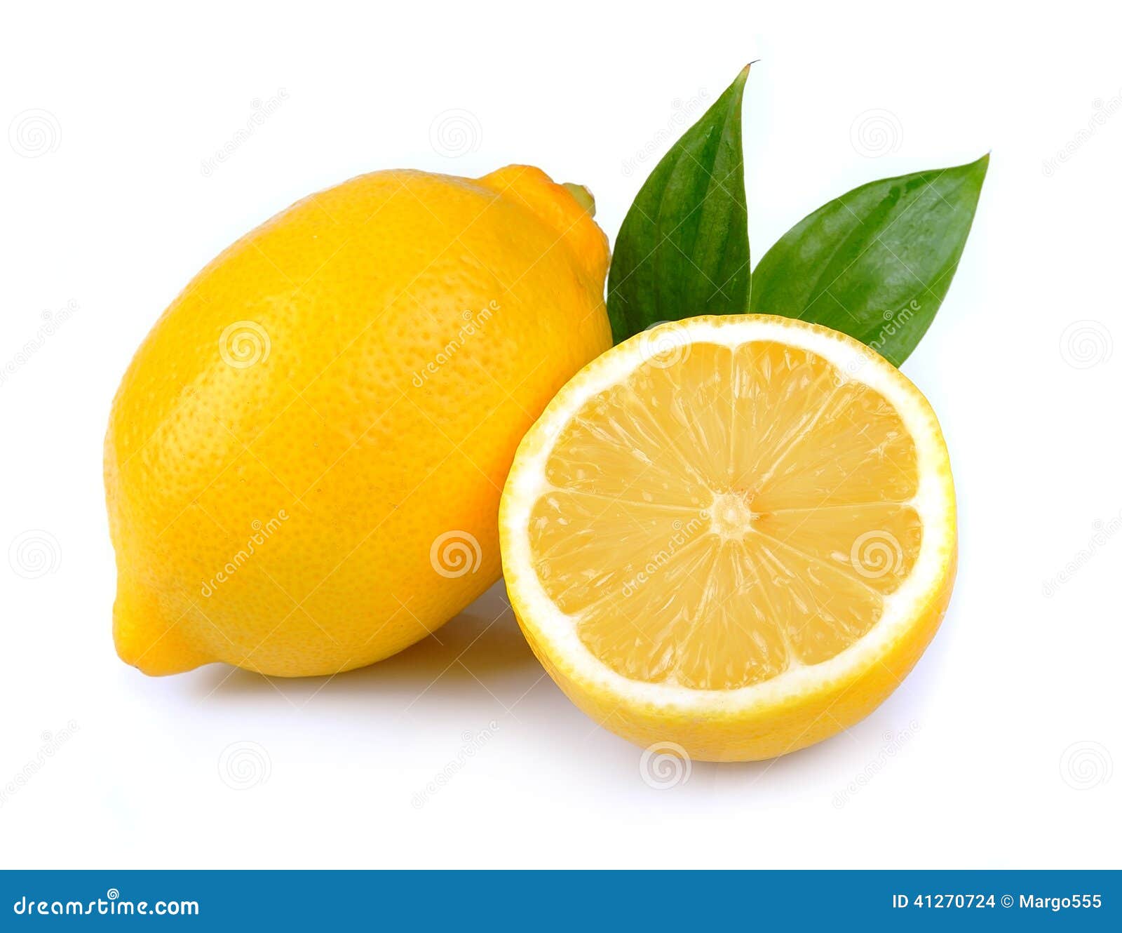Lemon with leaves stock photo. Image of green, juice 41270724
