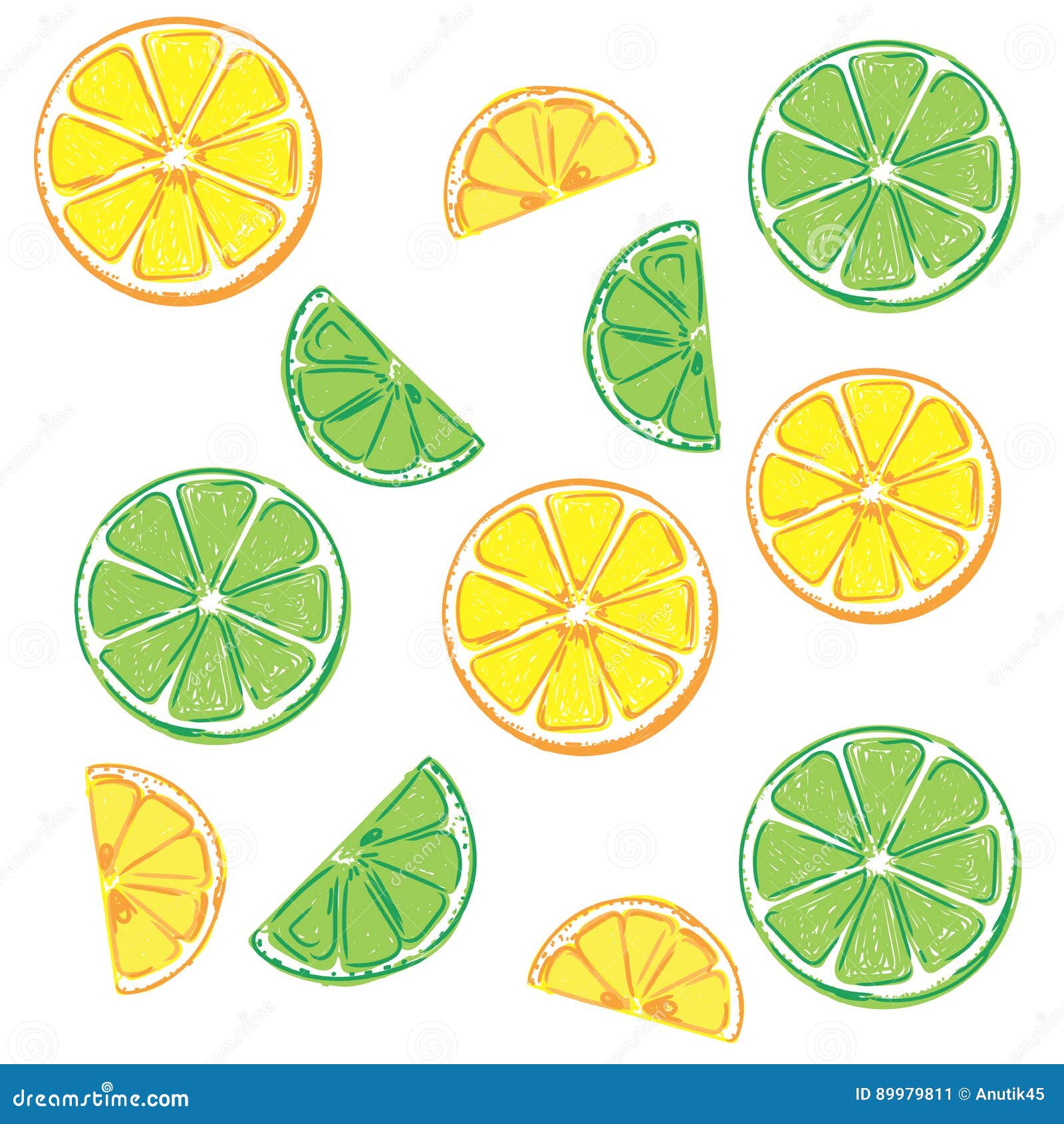 Lemon and Lime, Sketch, Vector Illustration Stock Vector - Illustration ...