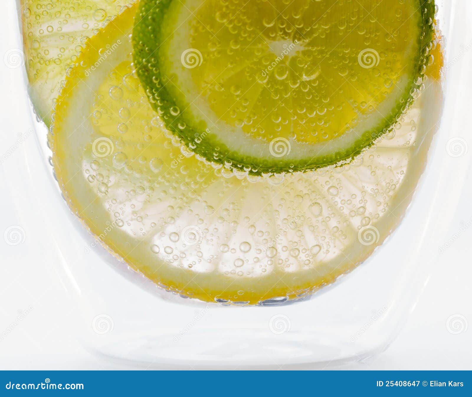 Lemon and Lime in Sparkling Water Stock Image Image of background