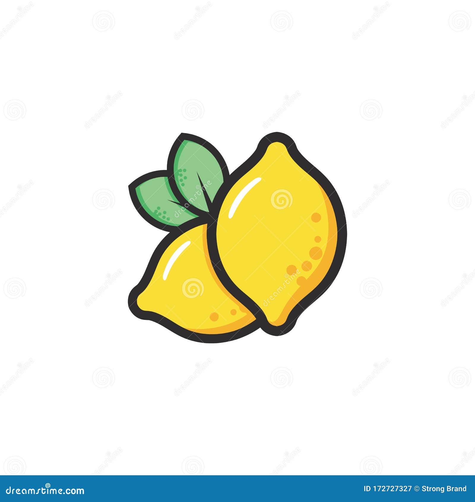 Lemon Logo. Fresh Lemon Fruits on Summer Season. Summer Fruit Stock