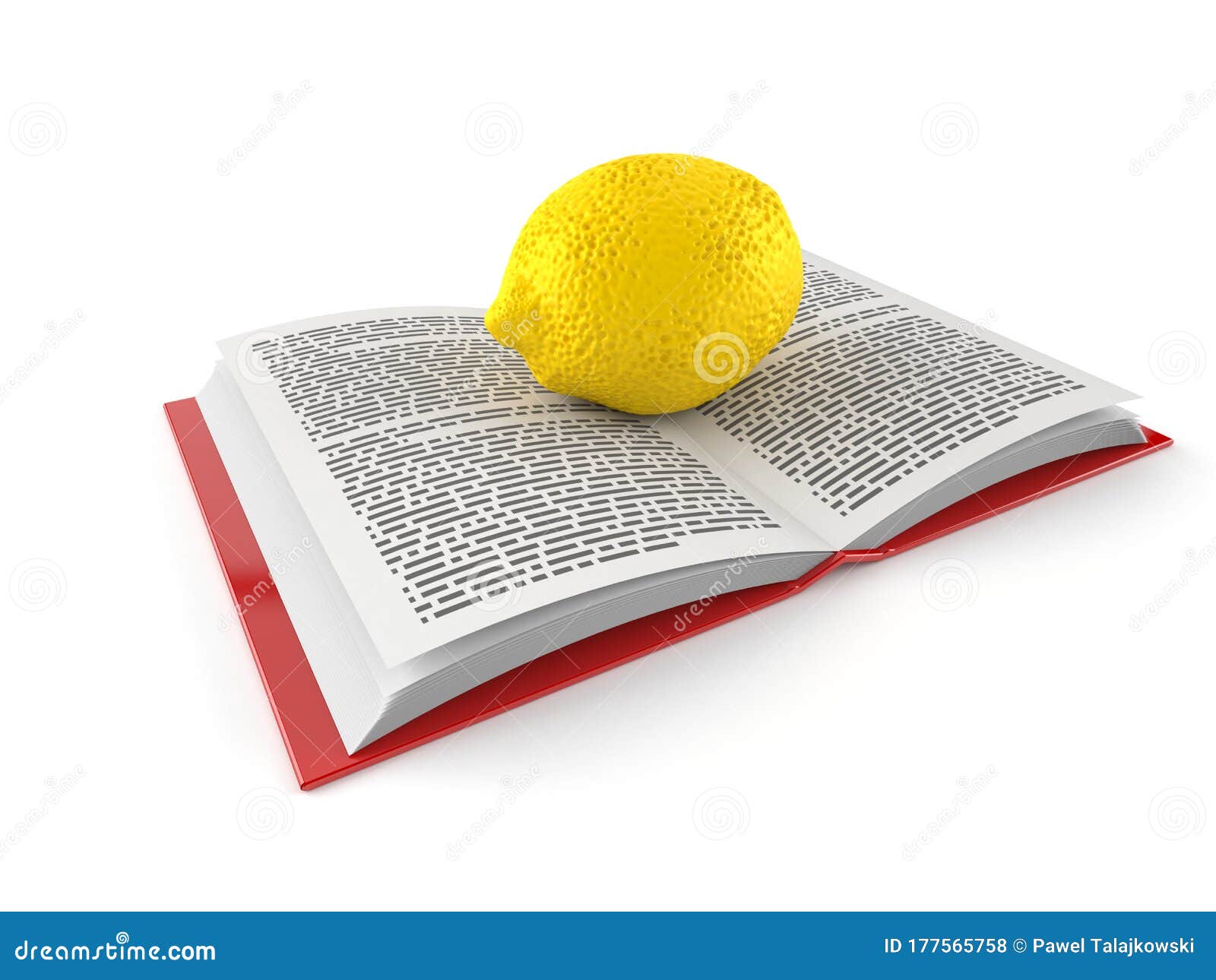 Lemon on open book stock illustration. Illustration of learn 177565758