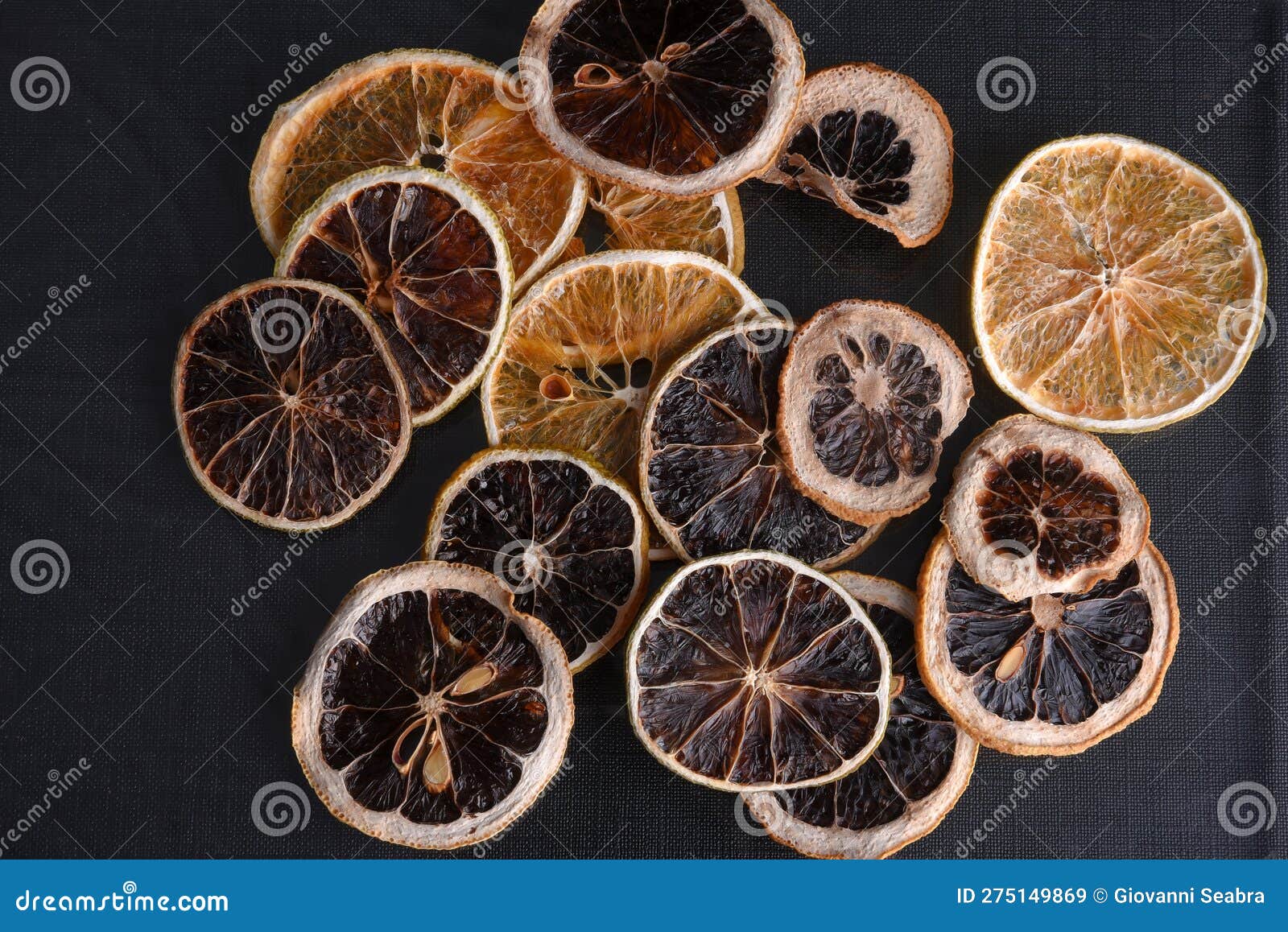 lemon and orange dehydrated and dried for use in drinks and sweets