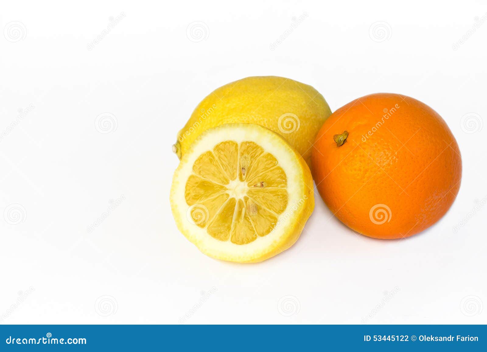 Lemon and Orange Isolated on White Background Stock Photo - Image of ...