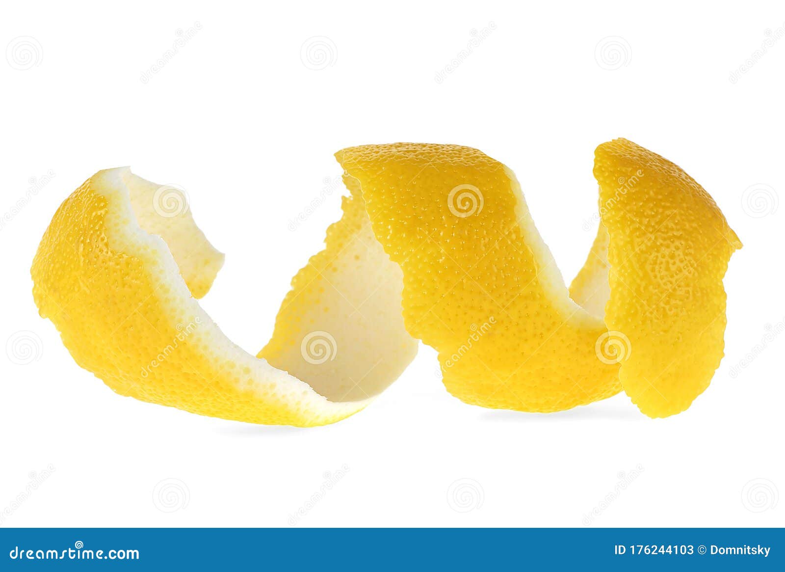 Lemon Peel on White Background. Lemon Twist Stock Image Image of