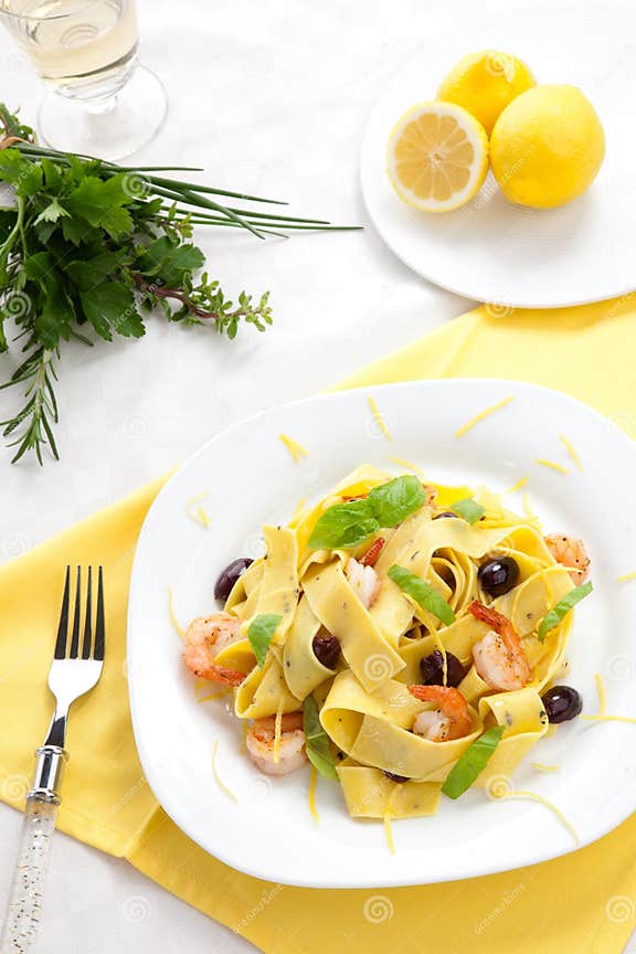 Lemon Pepper Pasta stock image. Image of noodles, pappardelle 19202653