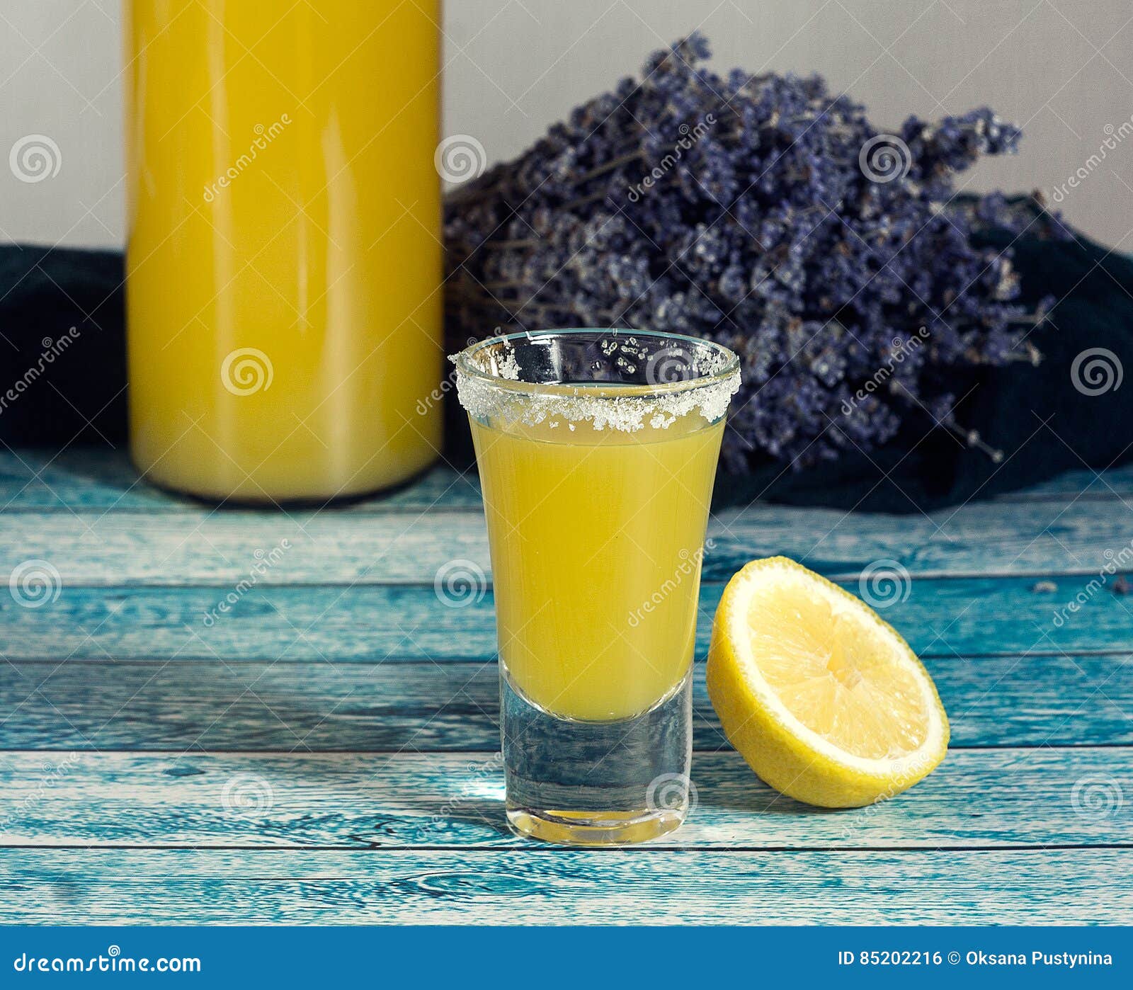 Lemon Shot Cocktail Glasses with Lemon Slices Stock Photo Image of