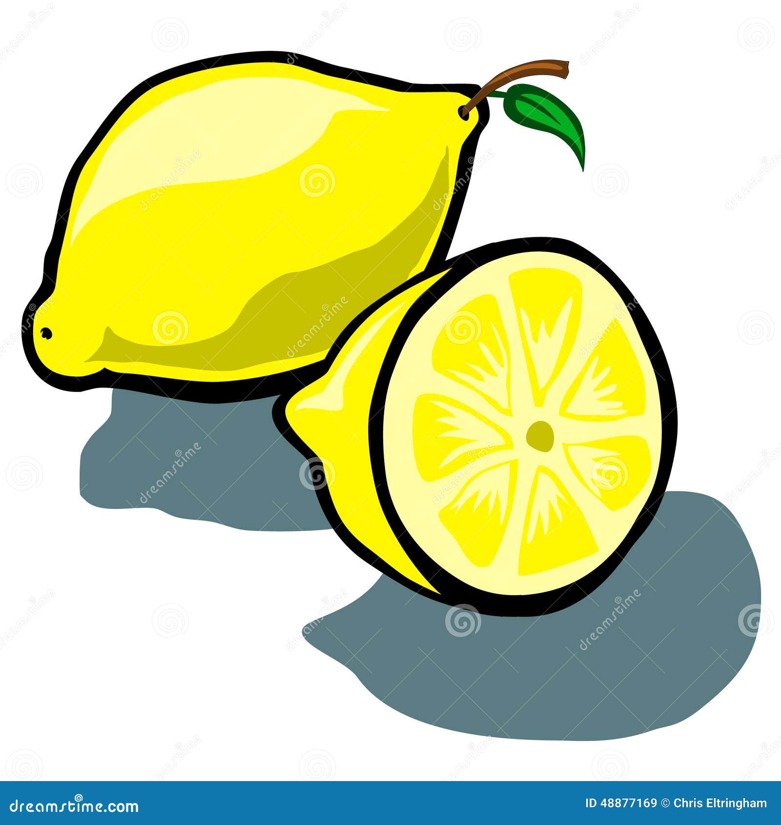 Lemon and Slice stock vector. Illustration of food, cute - 48877169, image size:1600x1690