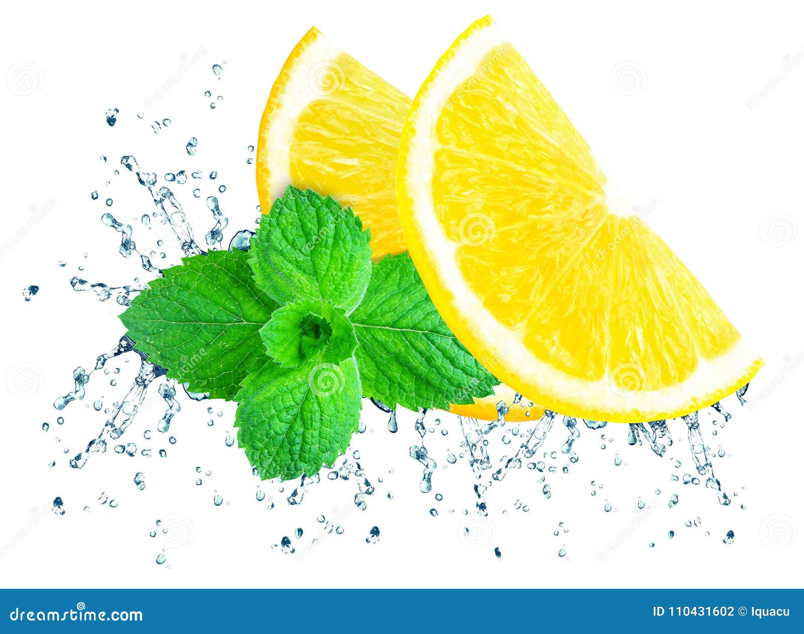Lemon splash water stock photo. Image of food, isolated 110431602