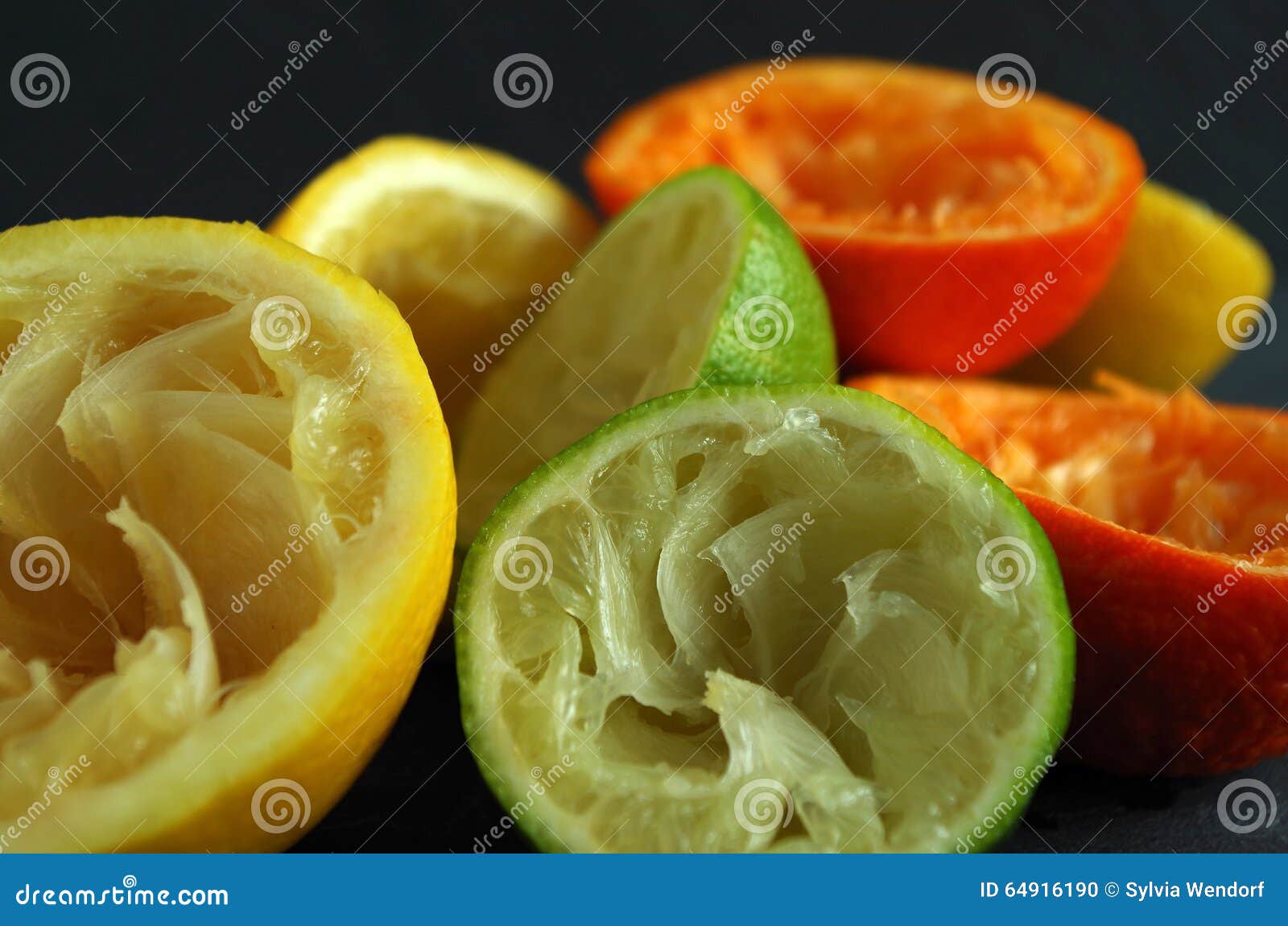 Lemon, tangerine and lime stock photo. Image of citrous 64916190