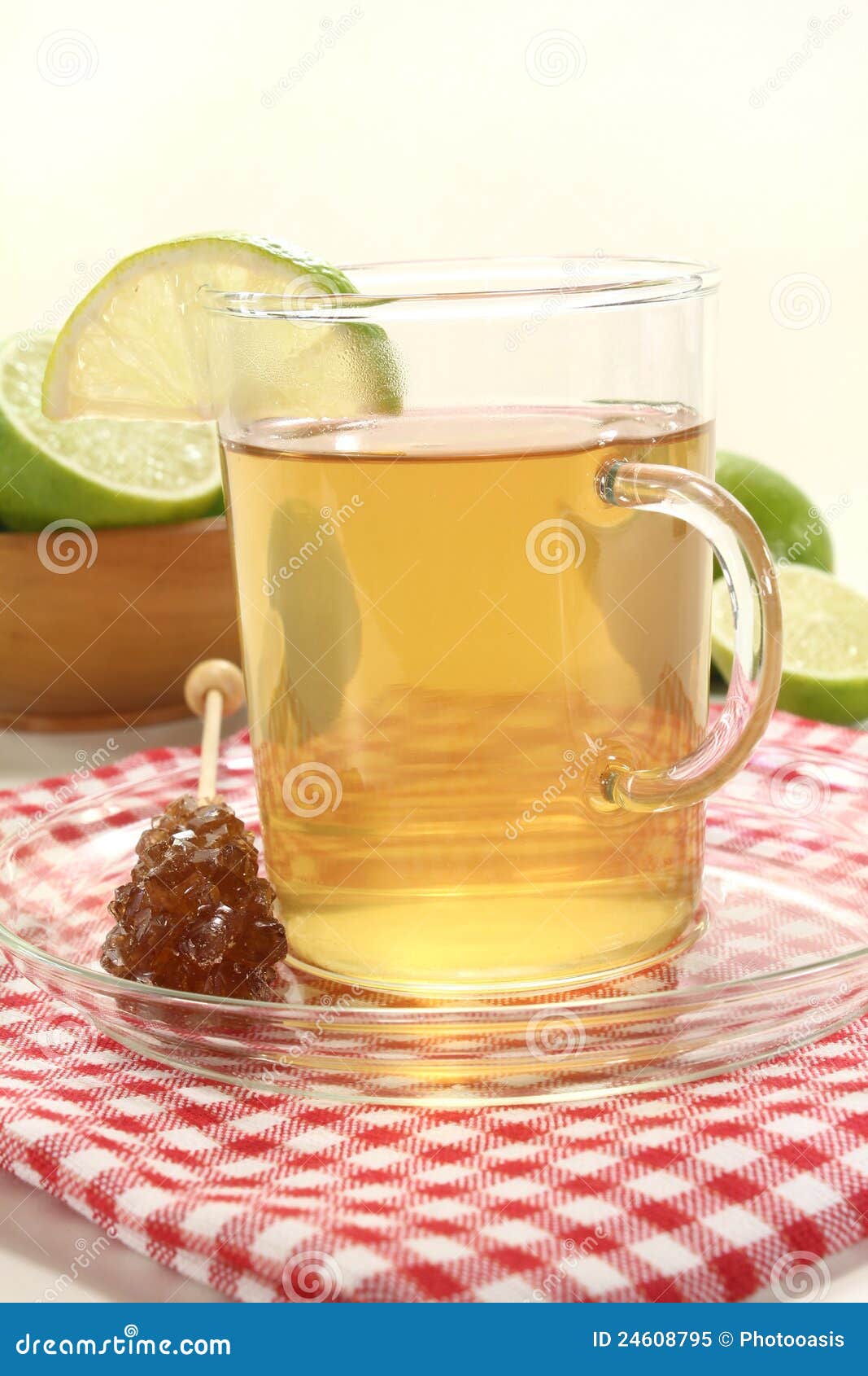 Lemon tea with candy stock image. Image of warm, drinks 24608795