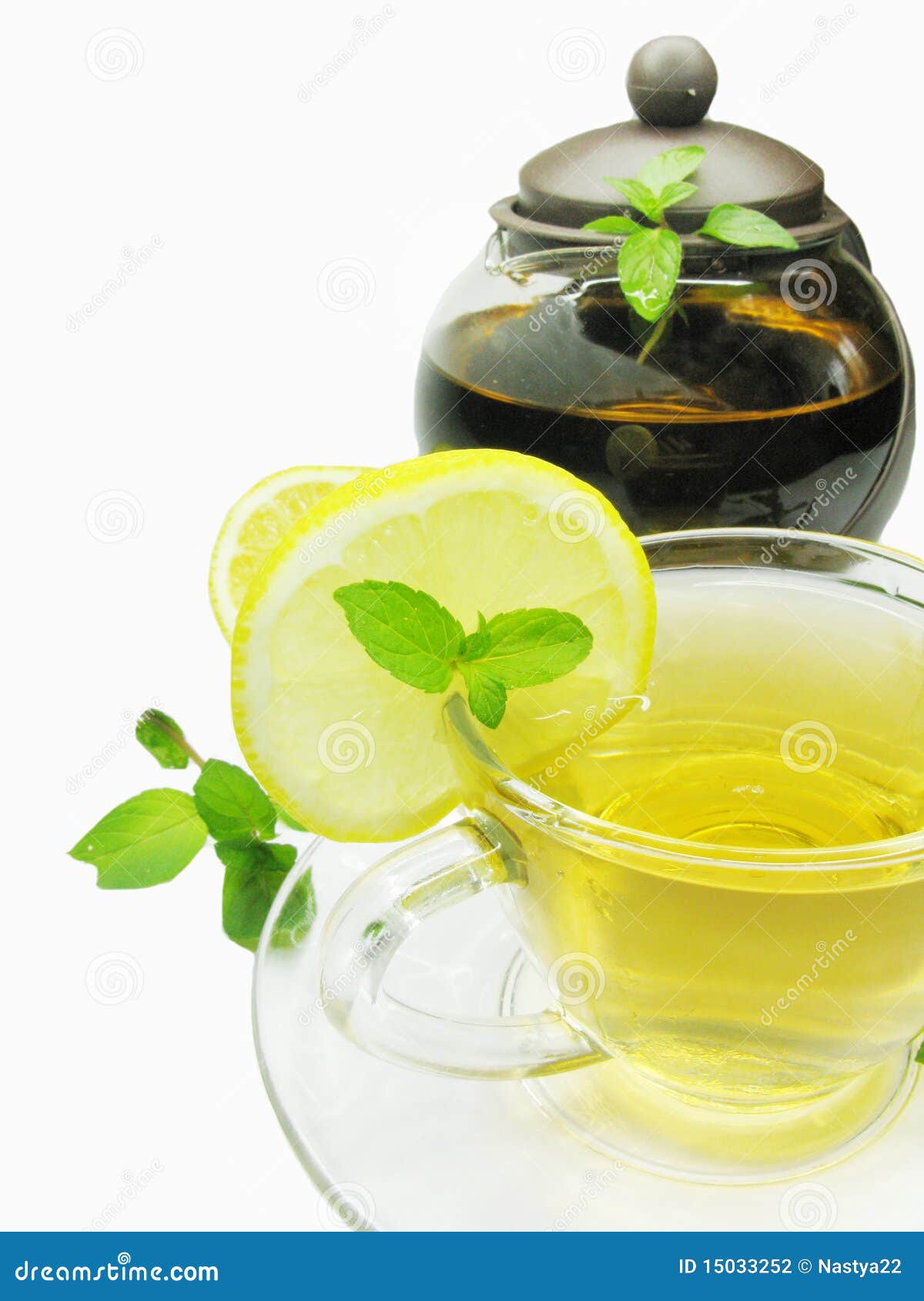 Lemon tea with fresh mint stock photo. Image of drink 15033252