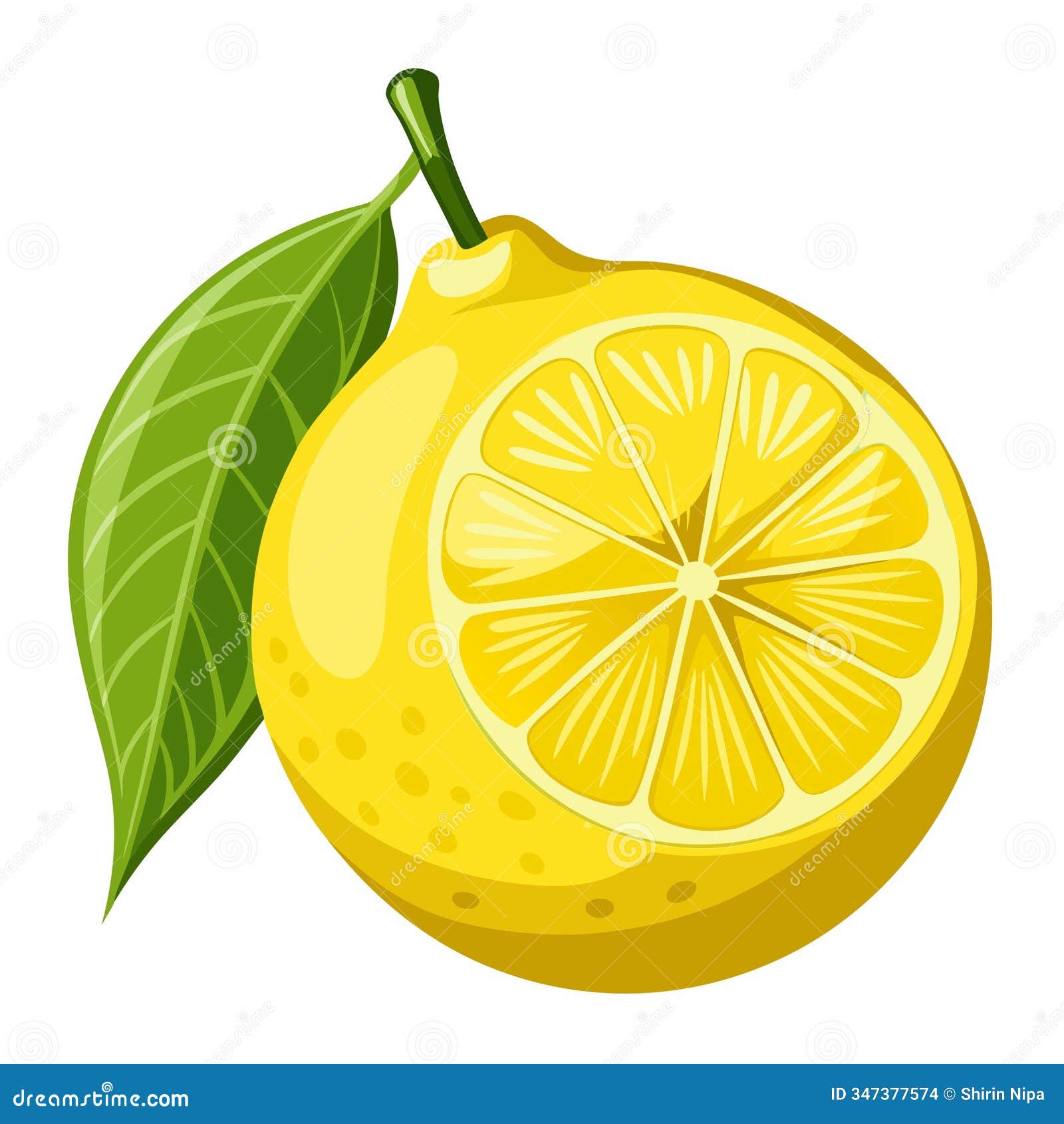 a lemon  art on a isoleted white background
