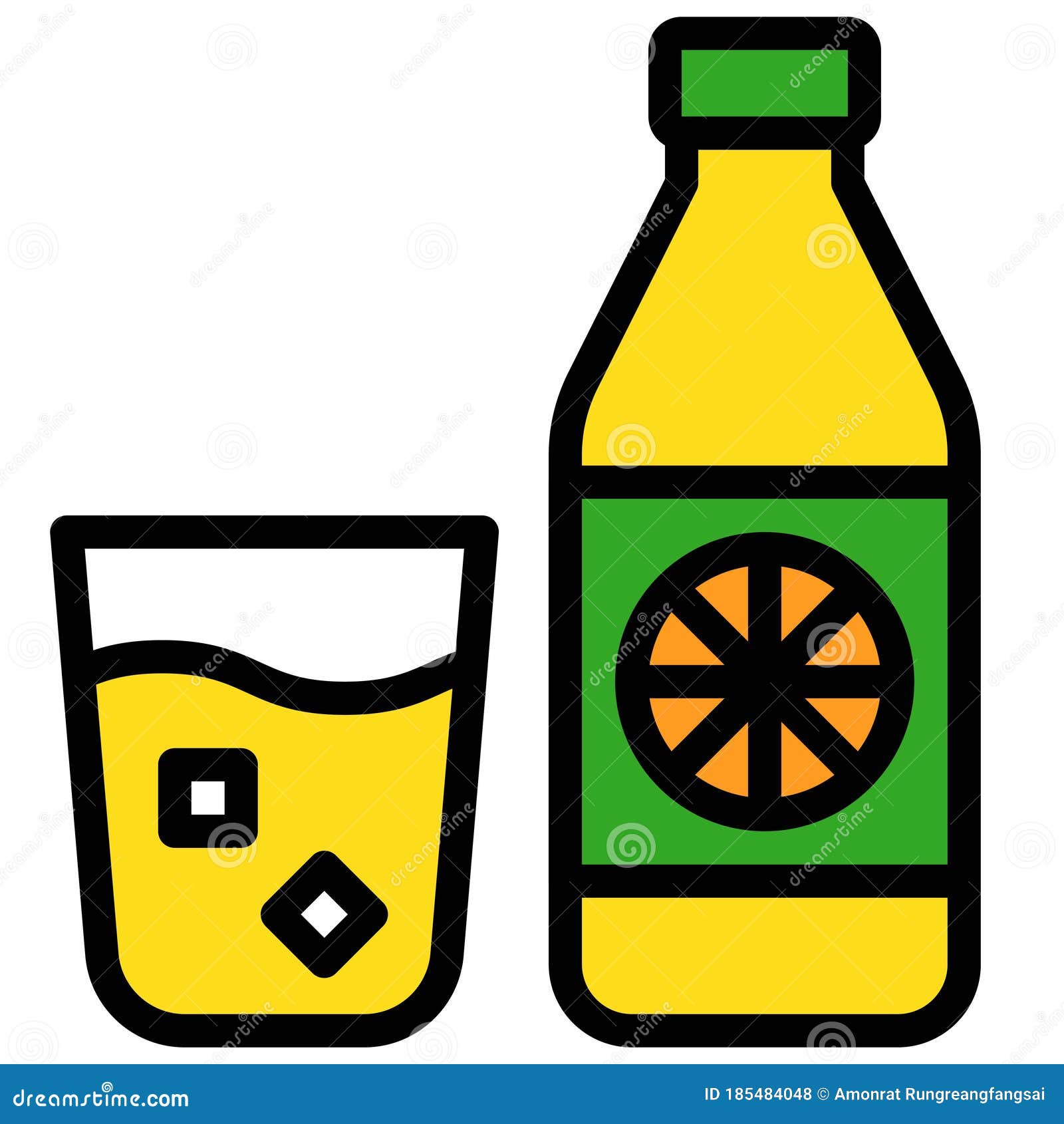 Lemonade Bottle Icon, Beverage Filled Vector Illustration Stock Vector